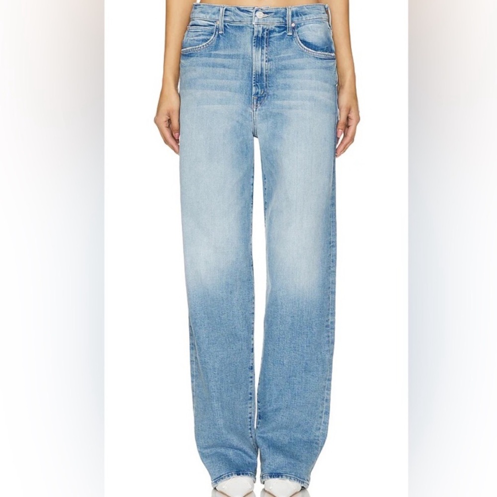 MOTHER Light Blue Wide Leg Flare Jeans - Picture 9 of 13